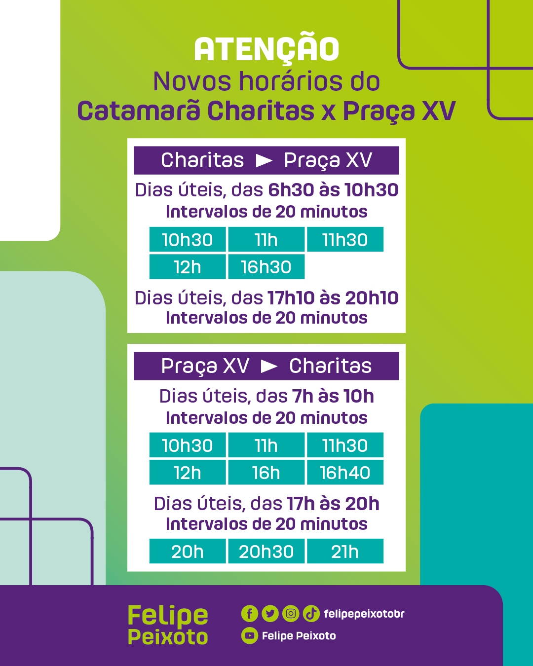 Catamarã Charitas x Praça XV com novo horário Felipe Peixoto Catamarã Charitas x Praça XV com novo horário Felipe Peixoto